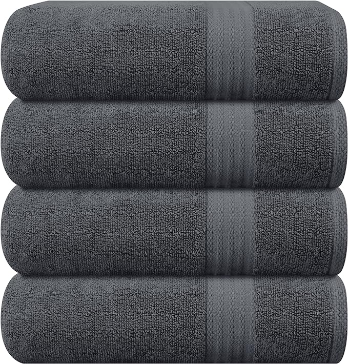 GLAMBURG Premium Cotton 4 Pack Bath Towel Set by GLAMBURG