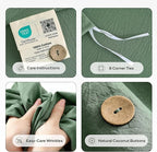 JELLYMONI 100% Washed Cotton Duvet Cover Full – Soft, Breathable Linen-Look - Image 4