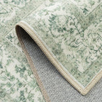 Runner Rug 2x5 Sage Green Hallway Washable Vintage Distressed Kitchen Carpet - Image 8
