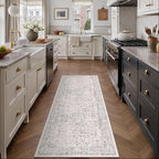 Gray Runner Rug 2x5 Hallway Machine Washable Kitchen Vintage Distressed Non by PureCozy
