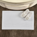 Hawmam Linen White Bath Mats, 21 x 34 inches, Banded Design, Highly Absorbent - Image 5
