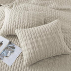 WDCOZY Light Beige Quilts Queen Size Bedding Set - Image 6