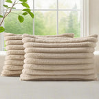 decorUhome Cozy Faux Fur Throw Pillow Covers 12x20 Set of 2 Decorative Soft by decorUhome