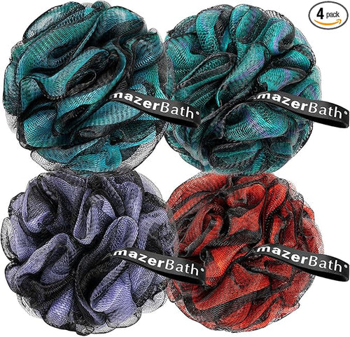 AmazerBath Charcoal Loofah Sponge, Large Shower Loofah 75g/PCS by AmazerBath