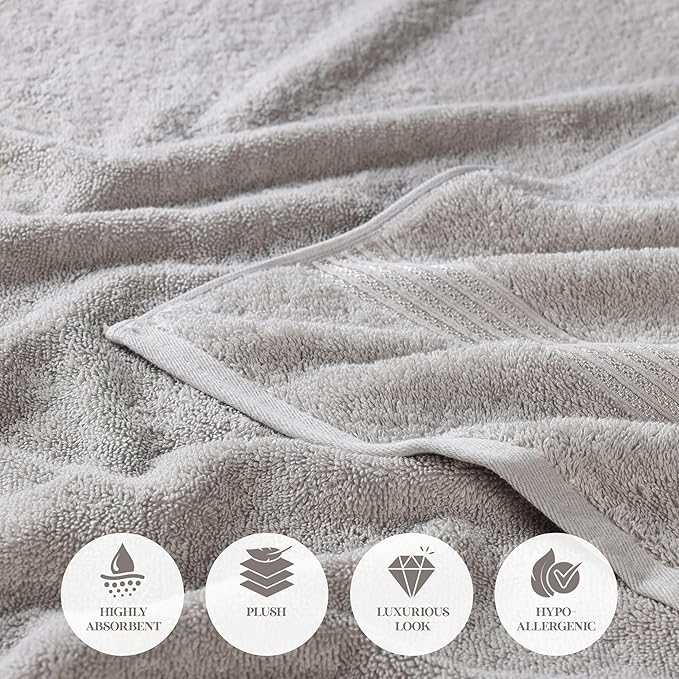 Superior Egyptian Cotton 2-Piece Bath Sheet Towel Set, Oversized Body Towels - Image 8