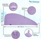 KEEPOZ Hair Towel Wrap Quick Dry 100% Cotton Super Absorbent Turban Head Wrap - Image 2
