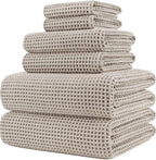 POLYTE 430 GSM Microfiber Quick Dry Lint Free Oversize Bath Towel Set, 6 Piece by Polyte