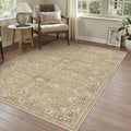3x5 Brown Area Rug Non Slip Vintage Office Entryway Rug Distressed Machine by PureCozy