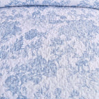 WONGS BEDDING Botanical Quilt Set California King Size, 3 Pieces Blue Toile - Image 6