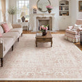 Pink Area Rug 8x10 Machine Washable Large Vintage Living Room Distressed Non by PureCozy