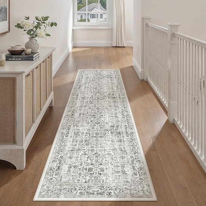 Black Runner Rug 2'6"x10' Washable Carpet by PureCozy