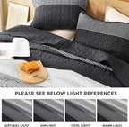 Litanika Twin Quilt Set Black, 68x86 Stripe Bedspread Coverlet 2 Pieces - Image 6