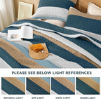 Litanika Quilt King Size FBird, Stripe Patchwork Summer Bedspread Coverlet 3 - Image 6