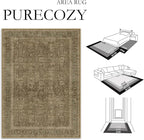 Brown 3x5 Area Rug Washable Vintage Carpet - Image 8