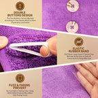 NEXCOVER Hair Towel Microfiber, 2 Pack Grey Purple 9.8 inch X 25.5 inch Hair - Image 3
