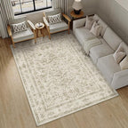 Taupe 5x7 Area Rug Vintage Washable Living Room Carpet Non Slip Bedroom Indoor - Image 4