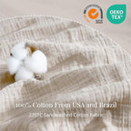 RRENEWROOTS Gream Gray Twin Duvet Cover, 100% Sandwashed Cotton Soft Twin Size - Image 4