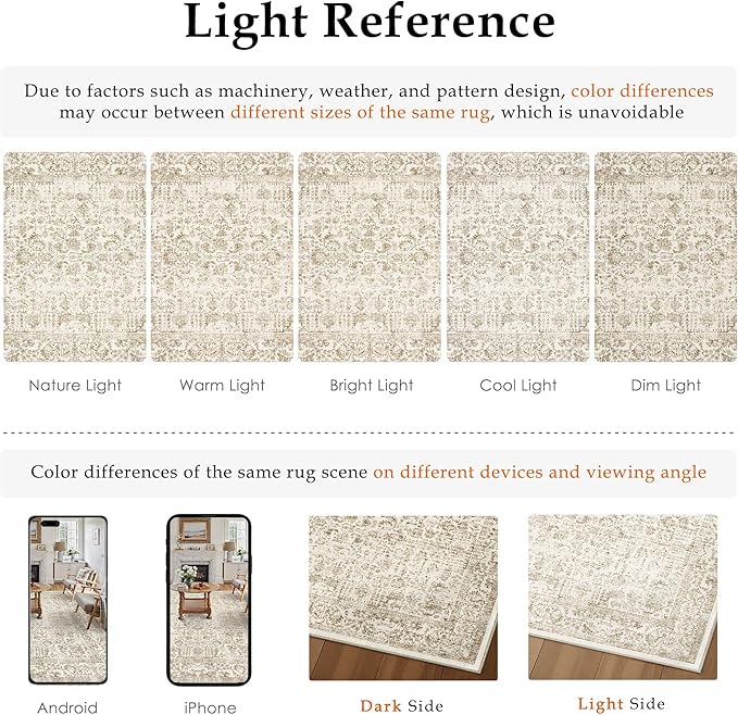 Light Brown Runner Rug 2x5 Hallway Machine Washable Kitchen Vintage Distressed - Image 2