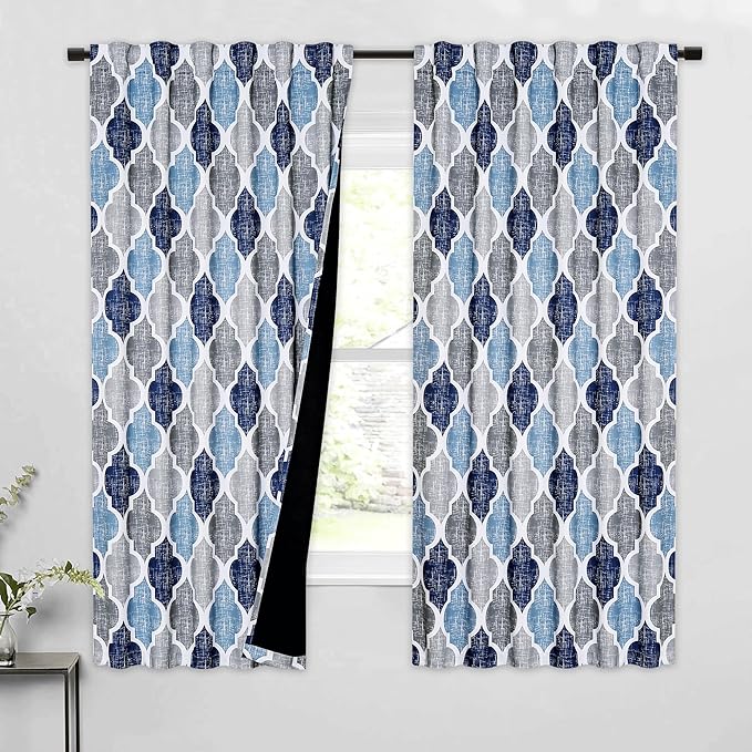 Beauoop 100% Blackout Curtains 63 Inches Long 2 Panels by Beauoop