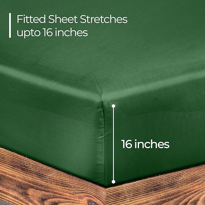 ROYALE LINENS 300 Thread Count 100% Long Staple Combed Cotton Fitted Sheet - Image 2