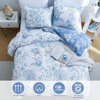BOLINLIVING Floral Duvet Cover Full Size 3 Pieces, Flower Duvet Cover - Image 4