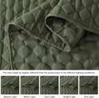 WDCOZY Olive Green Quilts Queen Size Bedding Set - Image 3