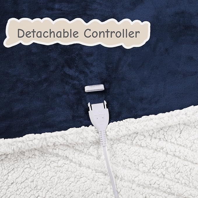 Electric Heated Blanket Full Size 72"x84", Soft Flannel - Image 5