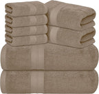 Avalon Towels Luxury 8 Piece Beige Towels Set, 2 Bath Towels, 2 Hand Towels and by AvalonTowels