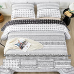 Andency Black White Quilts Queen Size, 3 Pieces Queen Quilt Bedding Set Boho - Image 6