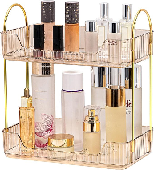 Akinbas 2 Tier Bathroom Organizer Countertop Makeup Perfume Tray Skincare by AKINBAS