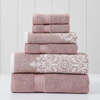 Modern Threads 6 Piece Reversible Yarn Dyed Jacquard Towel Set Artesia Damask by ModernThreads