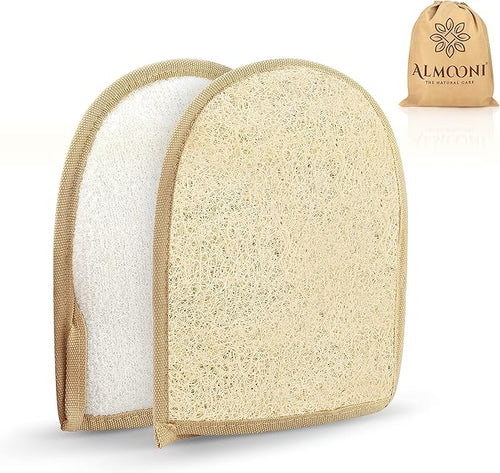Almooni Egyptian Loofah Gloves for Women & Men, Real Natural Egyptian Loofah by Almooni
