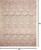 Loloi Layla Collection LAY-17 Pink/Lagoon 3'-6" x 5'-6" .13" Thick Accent Rug - Image 2