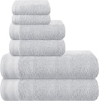 Ultra Soft 6 Pack Cotton Towel Set, Contains 2 Bath Towels 28x55 inch, 2 Hand by Unknown