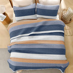 Litanika Quilt Queen Size BlueO, Stripe Patchwork Summer Bedspread Coverlet 3 - Image 3