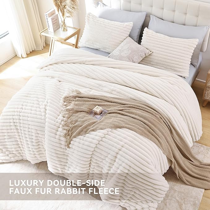 Smoofy Fluffy Queen Comforter Set 3 Pieces - Image 4