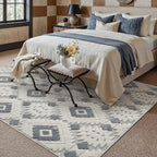 Ivory Grey 8x10 Area Rug Washable Living Room Moroccan Shag Carpet Non Slip - Image 4
