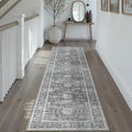 Blue 2x8 Runner Rug Hallway Non Slip Kitchen Vintage Distressed Long Carpet by PureCozy