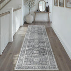Blue 2x8 Runner Rug Hallway Non Slip Kitchen Vintage Distressed Long Carpet by PureCozy