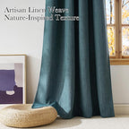 NICETOWN Faux Linen Greyish Green Blackout Curtains 84 inches Long - Image 3