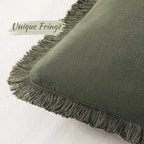 MIULEE Decorative Throw Pillow Covers Neutral Linen Fringe Throw Pillows Set of - Image 2