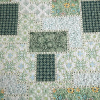 Xruibed Patchwork Quilt Set Queen Size 3 Pieces Green Floral Plaid Bedspread - Image 5