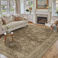 Brown 6x9 Area Rug Non Slip Vintage Living Room Distressed Machine Washable by PureCozy