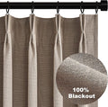 Topfinel Taupe Burlap Linen Blackout Curtains & Drapes 84 Inch Length 2 Panels by Topfinel