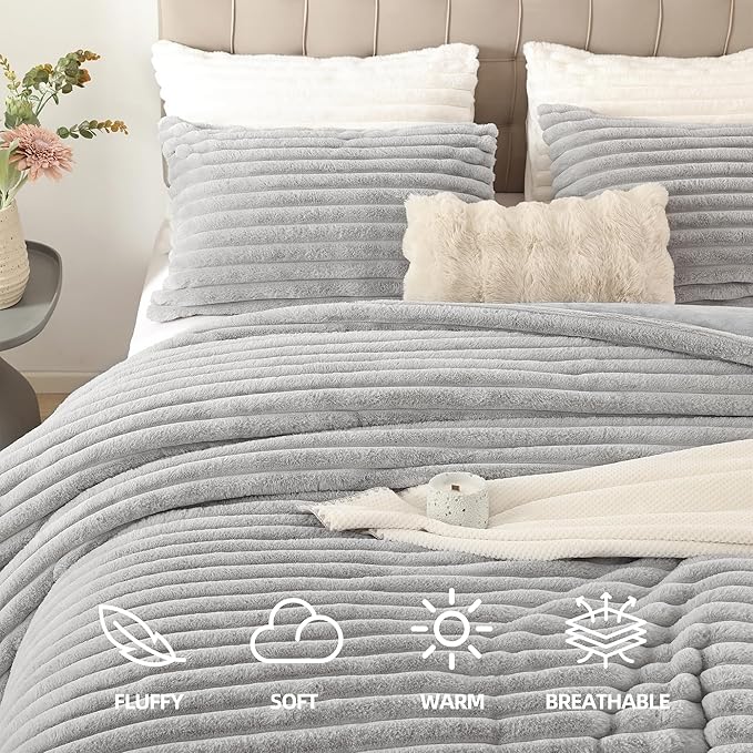 Smoofy Fluffy Full Size Comforter Sets 3 Pieces - Image 2