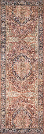 Loloi Layla Collection LAY-08 Red/Navy 2'-6" x 12'-0" .13" Thick Runner Rug - Image 3