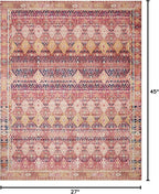 Loloi Layla Collection LAY-15 Magenta/Multi 2'-3" x 3'-9" .13" Thick Accent Rug - Image 2