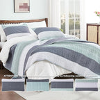 Andency King Size Quilt Set Sage Green, 3 Pieces Mint Green Ultra Soft - Image 4