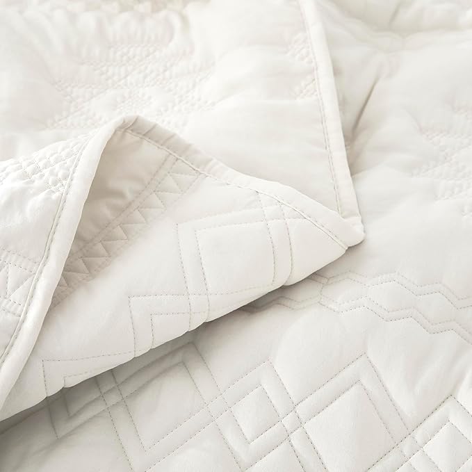 WDCOZY Boho Ivory Quilt King Size Bedding Sets - Image 6