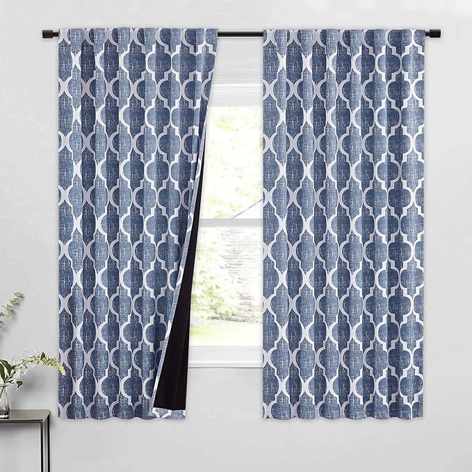 Beauoop 100% Blackout Curtains 63 Inches Long 2 Panels by Beauoop
